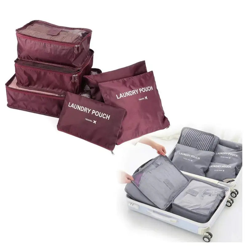 Waterproof Travel Packing Cubes Set 6 Pcs Organizer for Luggage, Laundry, and Storage Main image