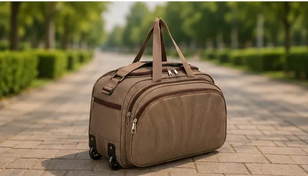 60L Travel Duffel Bag with Trolley Sleeve – Unisex Polyester Weekender Luggage Bag for Men & Women