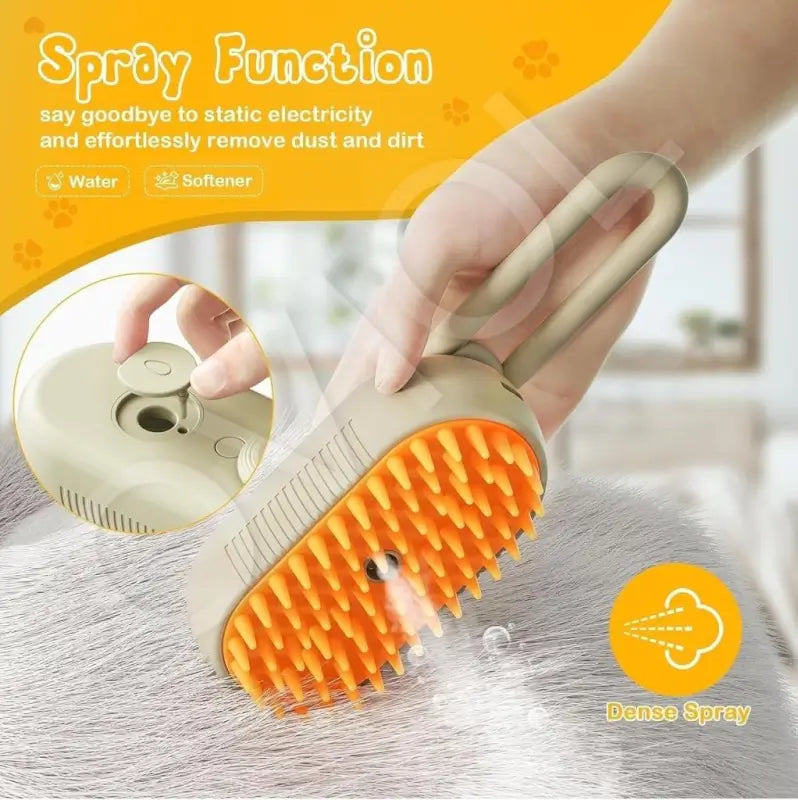 3 in 1 Pet Steam Grooming Brush for Cats and Dogs, Hair Removal and Grooming Brush, 1 Pc
