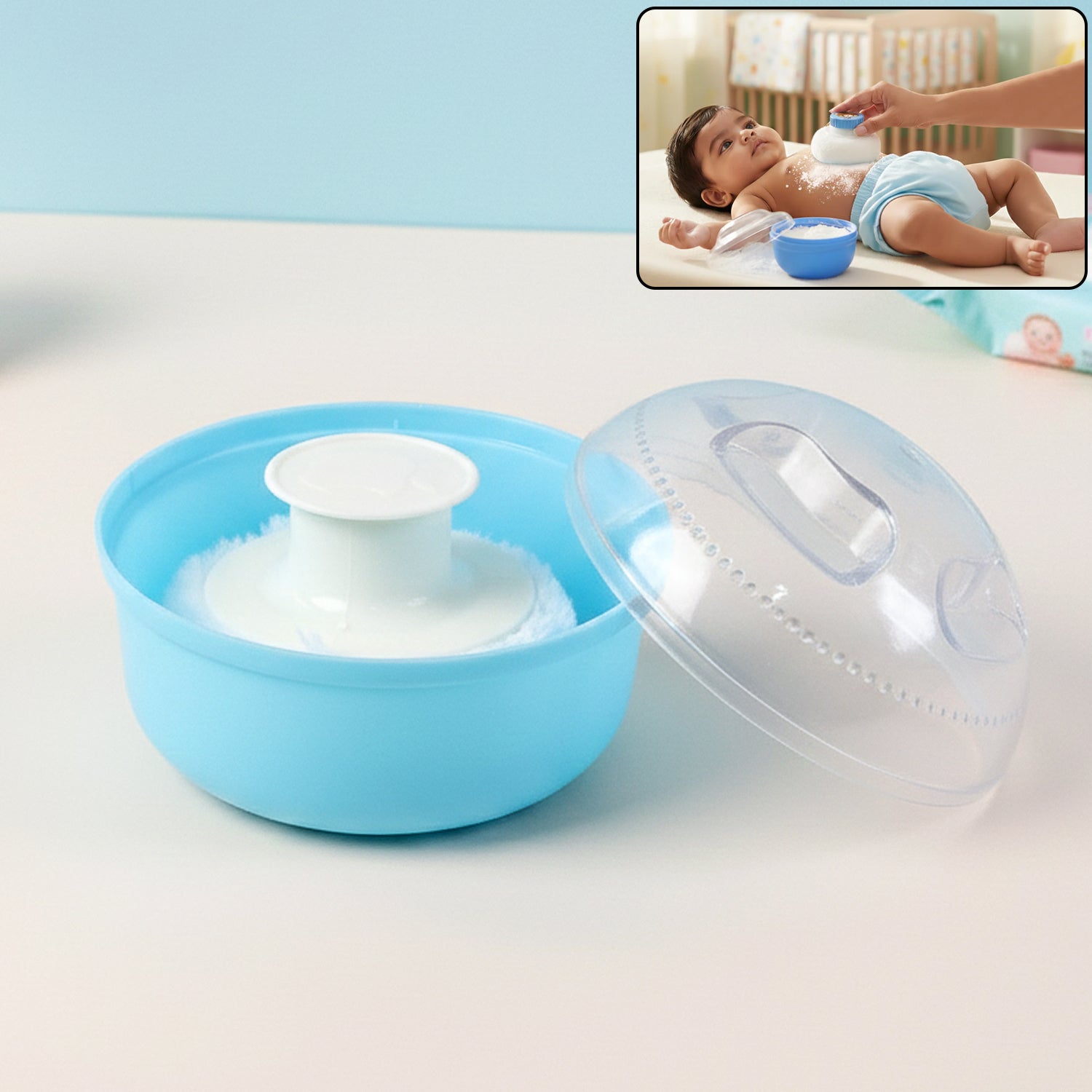 Baby Powder Puff Storage Box – Soft Applicator for Gentle Care Secondary image