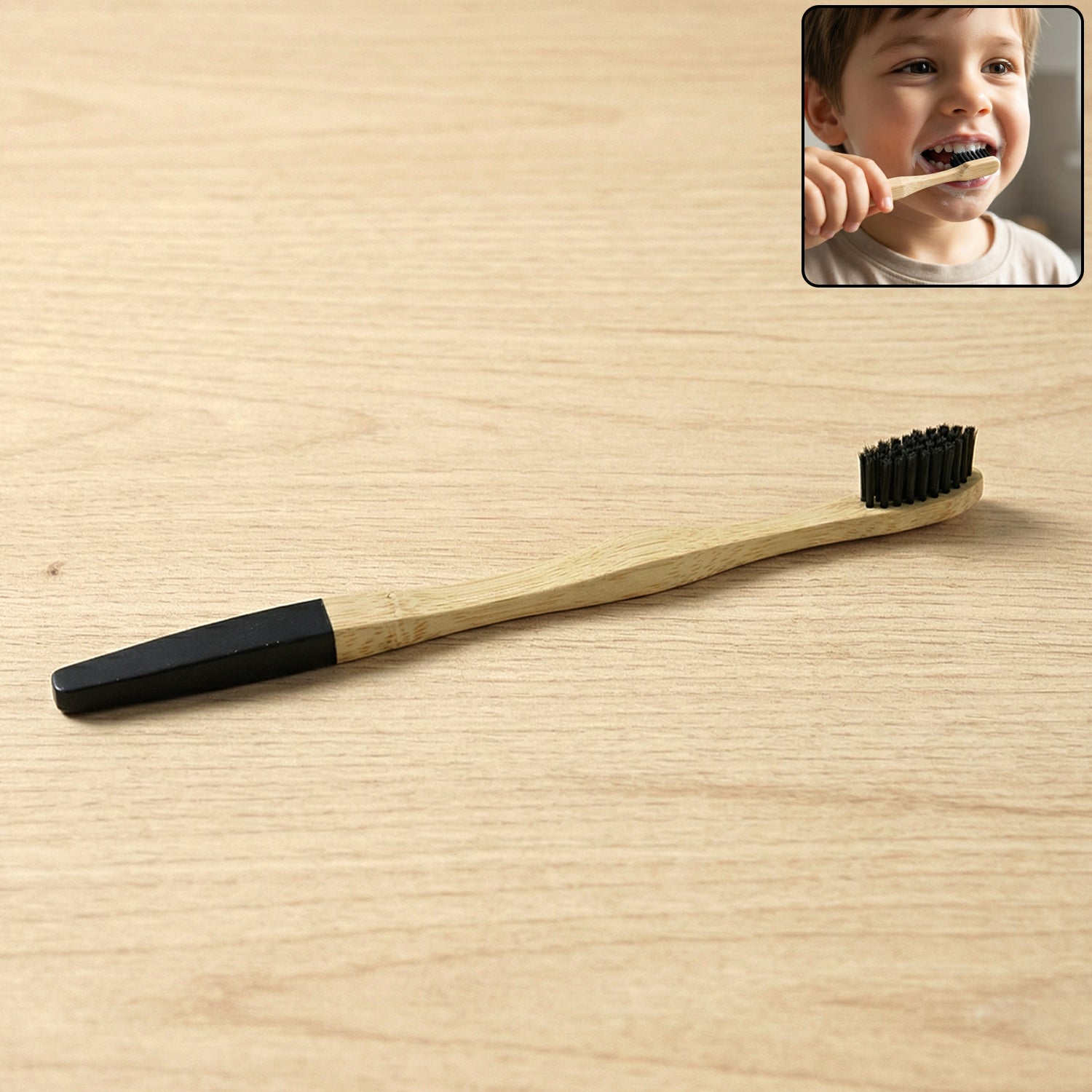Bamboo Toothbrush – Eco-Friendly & Soft Charcoal Bristles (mix Desing) Secondary image