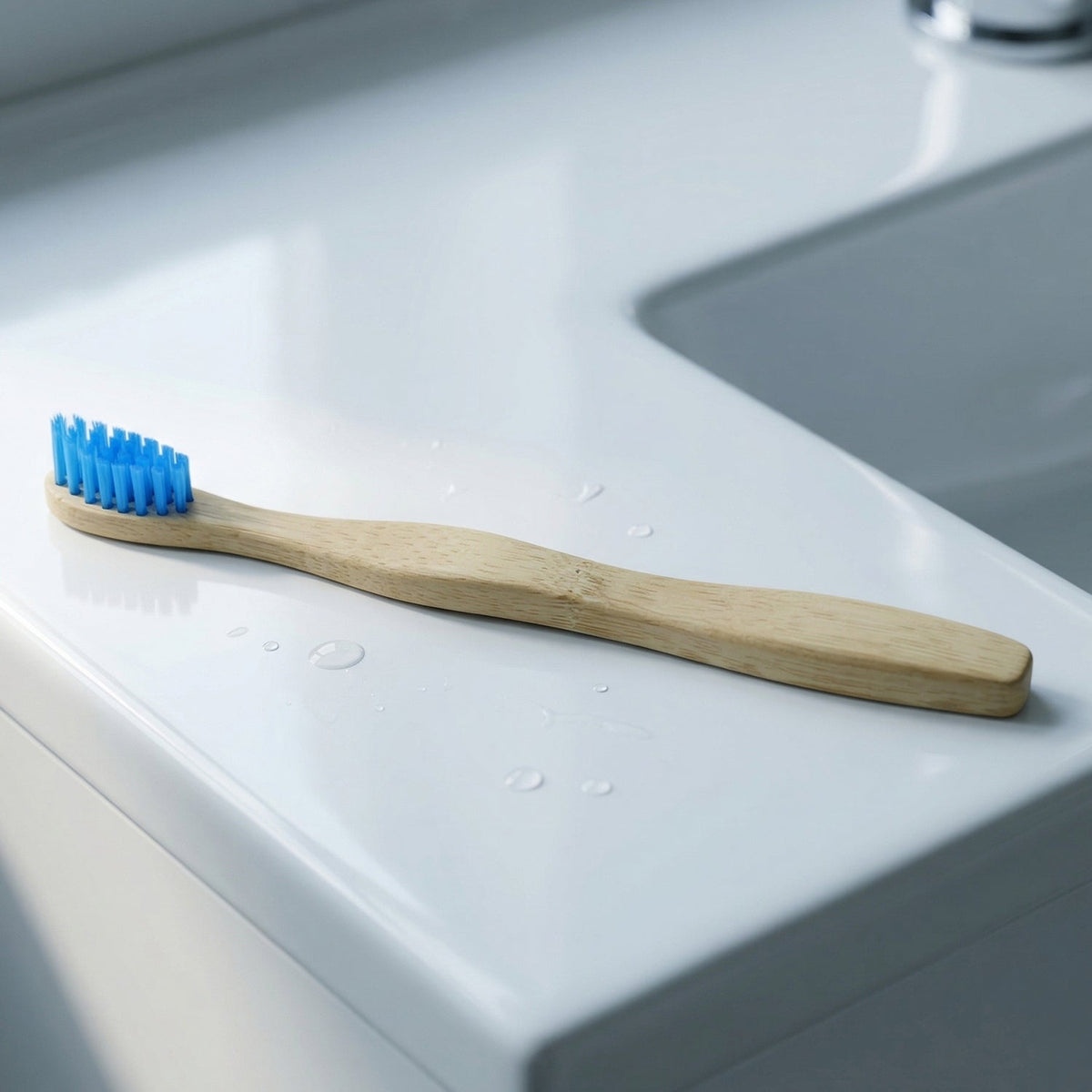 Eco-friendly wooden toothbrush with soft bristles, ideal for daily oral care Main image