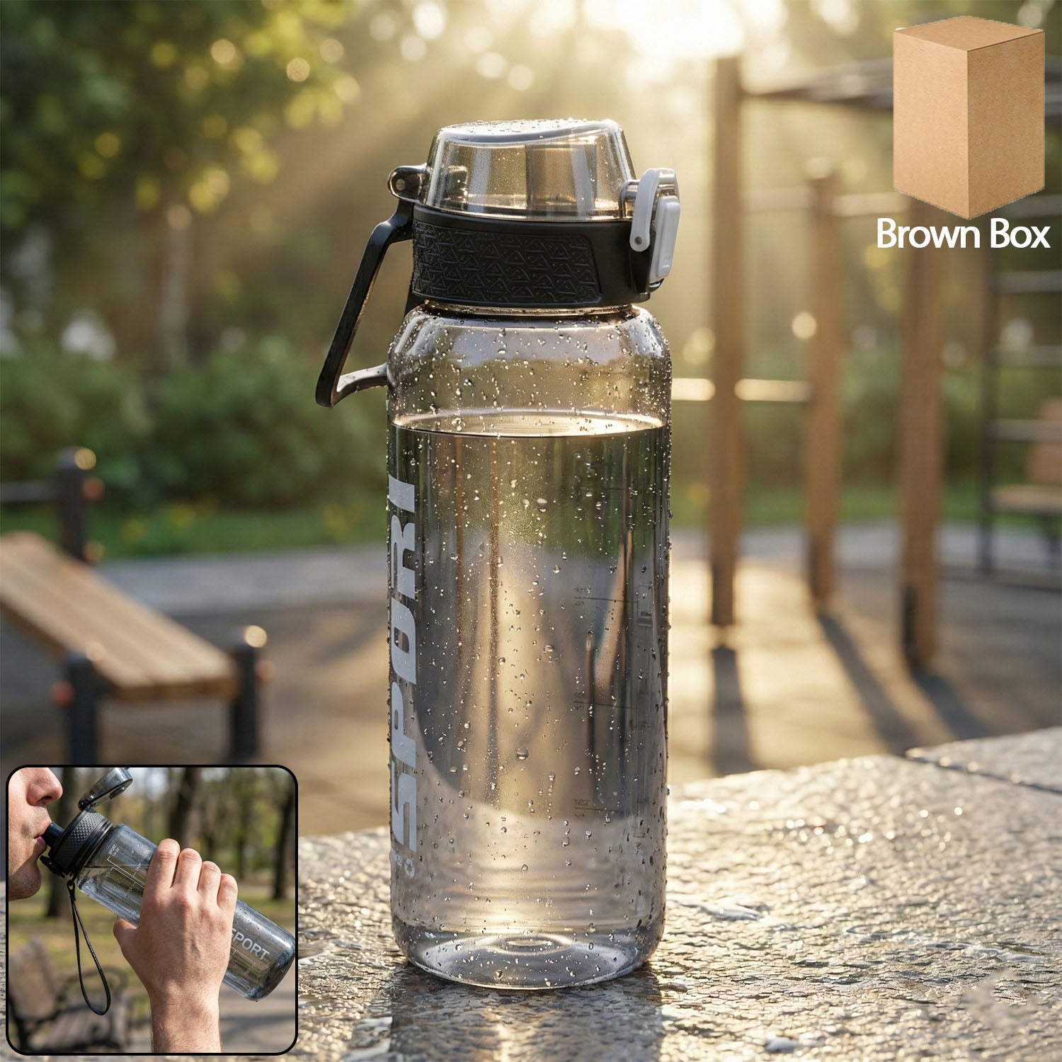1000 ML Sports Water Bottle – Leakproof Flip Lock for Travel Secondary image