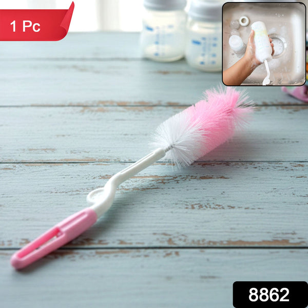 Feeding bottle cleaner brush with rotating handle for thorough cleaning