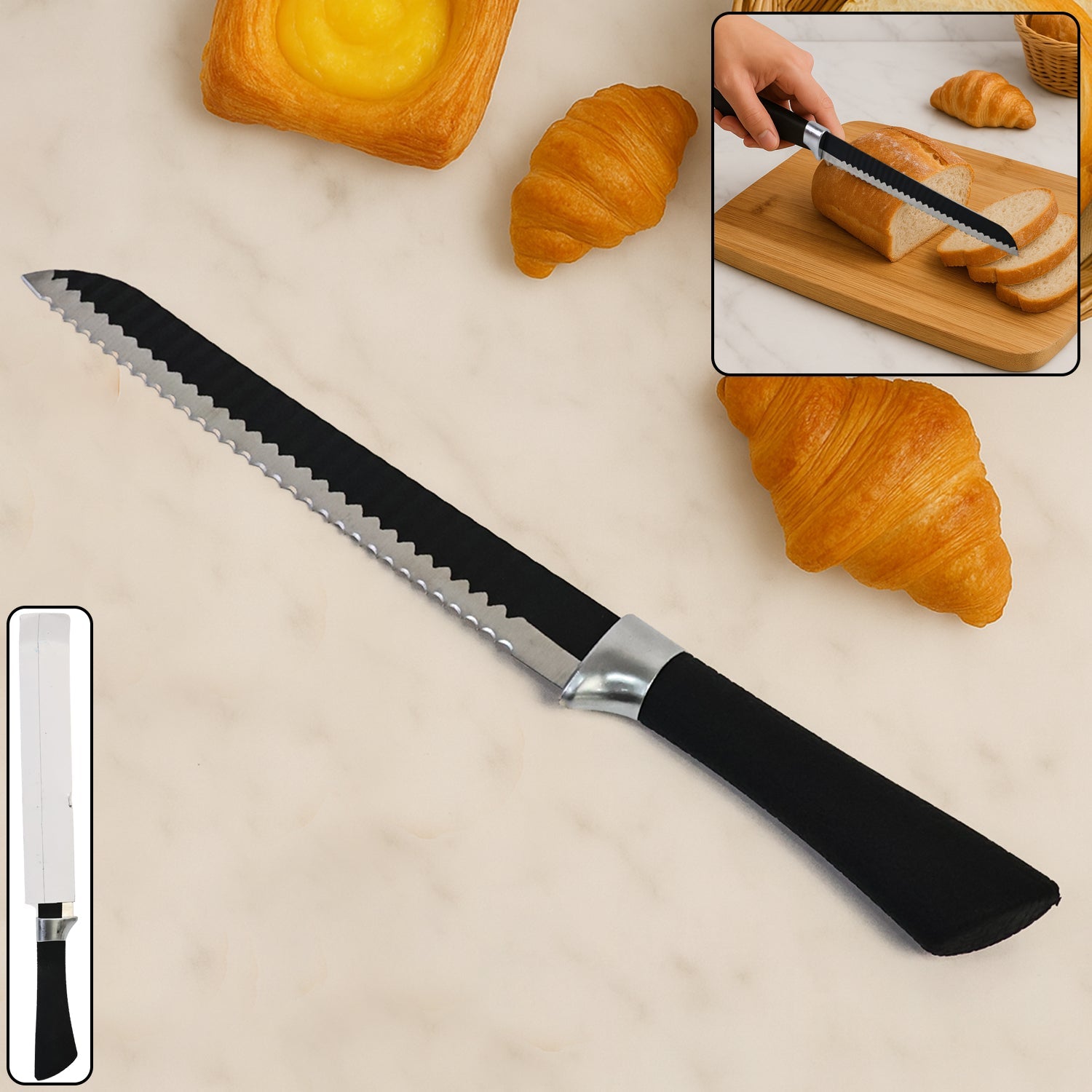 Serrated Bread Knife 32 cm – Ergonomic Grip for Smooth Slicing Secondary image