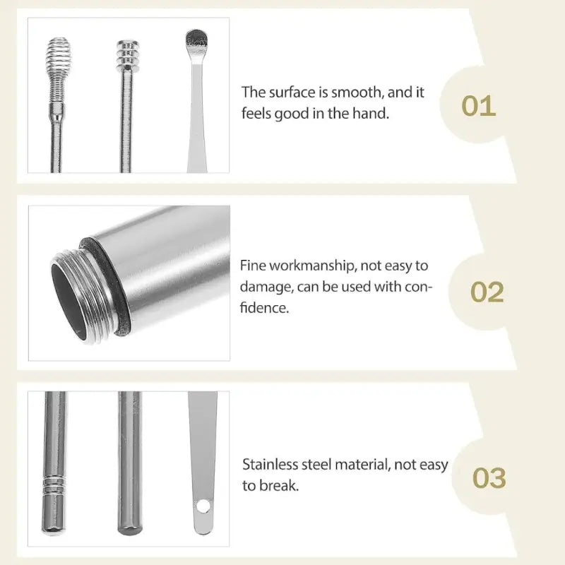6 in 1 Ear Wax Cleaner Set – Stainless Steel Ear Cleaning Tools with Storage Case