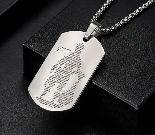 Stainless Steel Hanuman Chalisa Pendant with Chain – Silver Plated Micro-Carved Hanuman Locket for Men Secondary image
