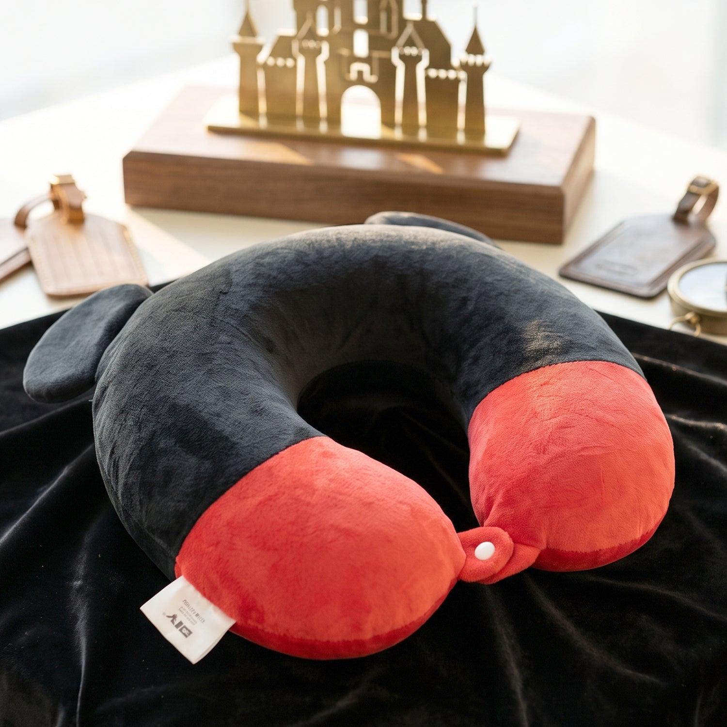 U-Shaped Travel Neck Pillow, Cute Character Soft Plush Pillow with Ears (1 Pc) Secondary image