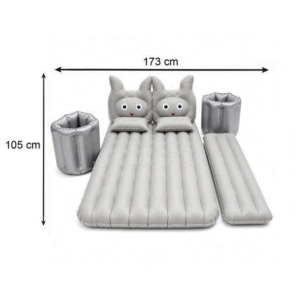 Folded inflatable car mattress for easy storage and portability