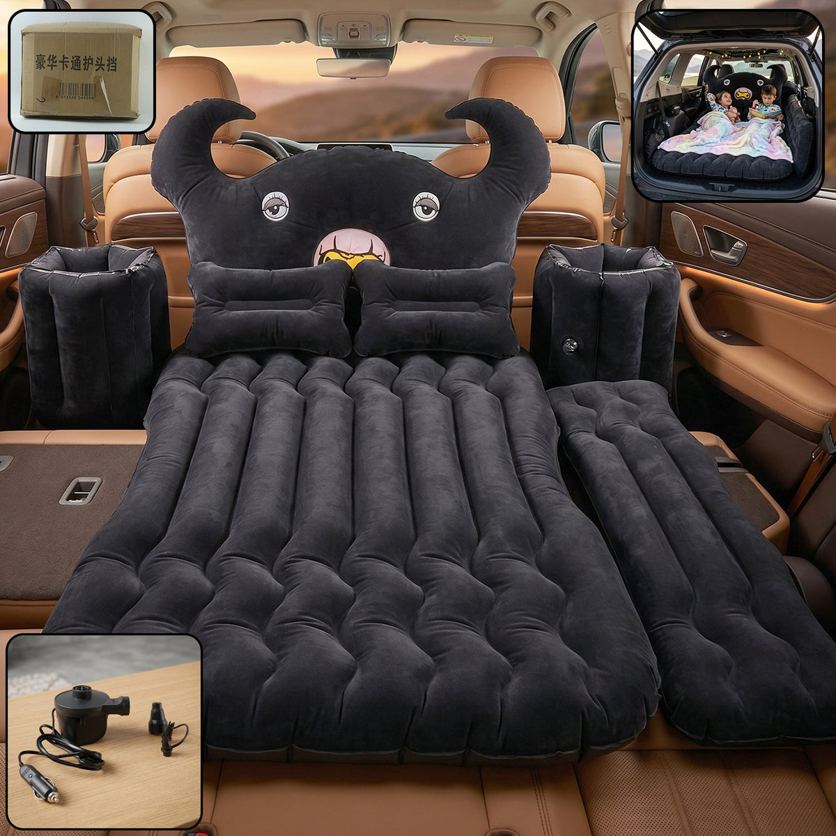 Car air mattress inflatable bed with cushions and pillows Main image