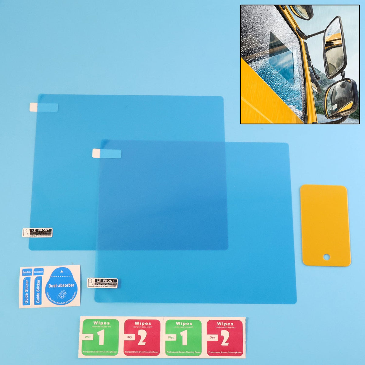 Anti-fog mirror protection film applied to car side mirror for clear visibility Main image