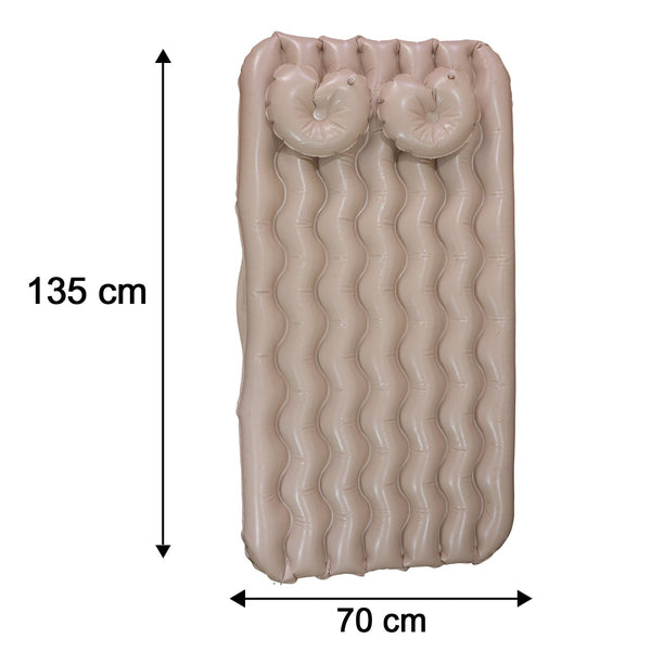 Detailed size chart for the car air mattress dimensions.