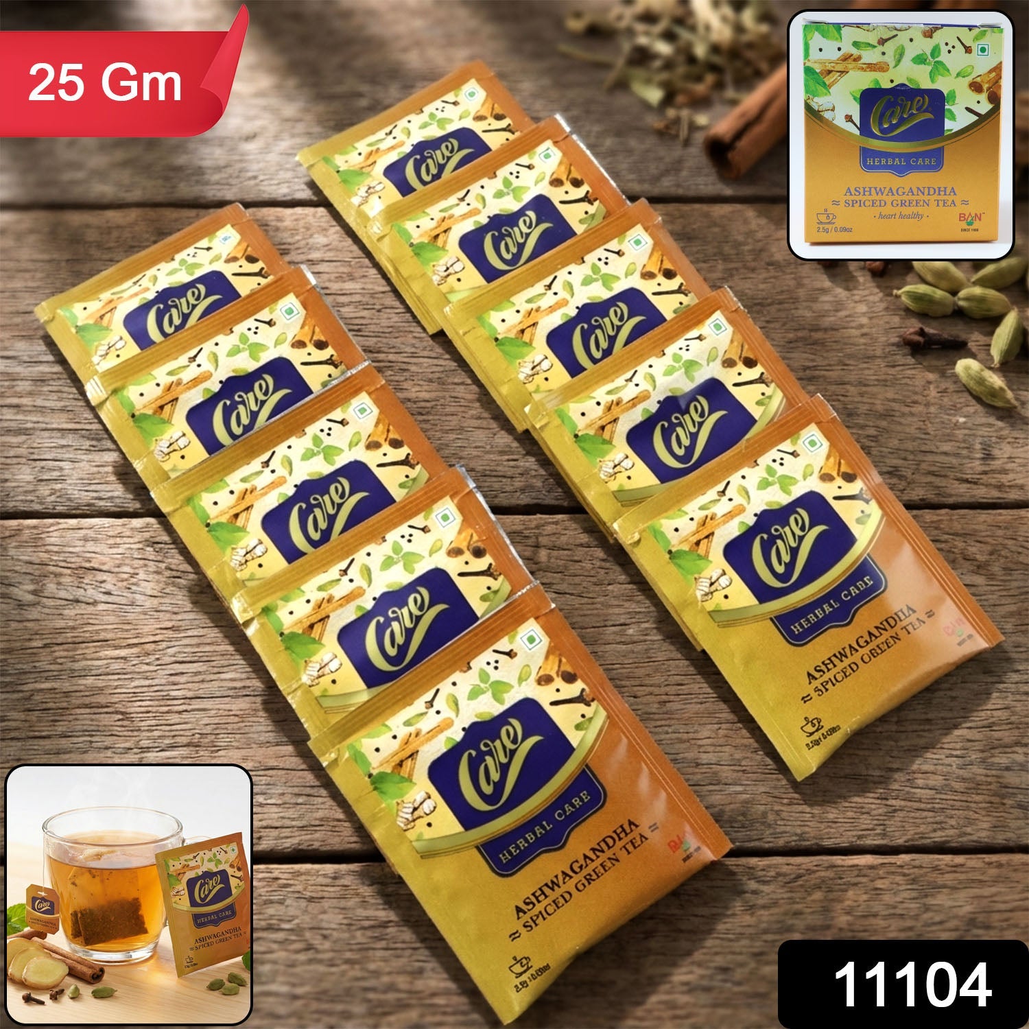 Ashwagandha Spiced Green Tea – Herbal Wellness Infusion Sachets Secondary image