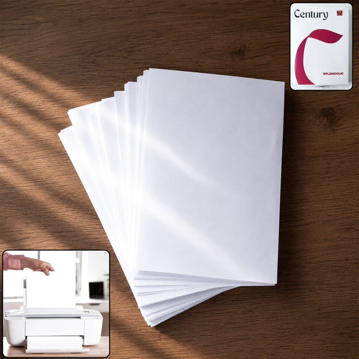 Pack of 500 sheets of bright white A4 copier paper for sharp printing Main image