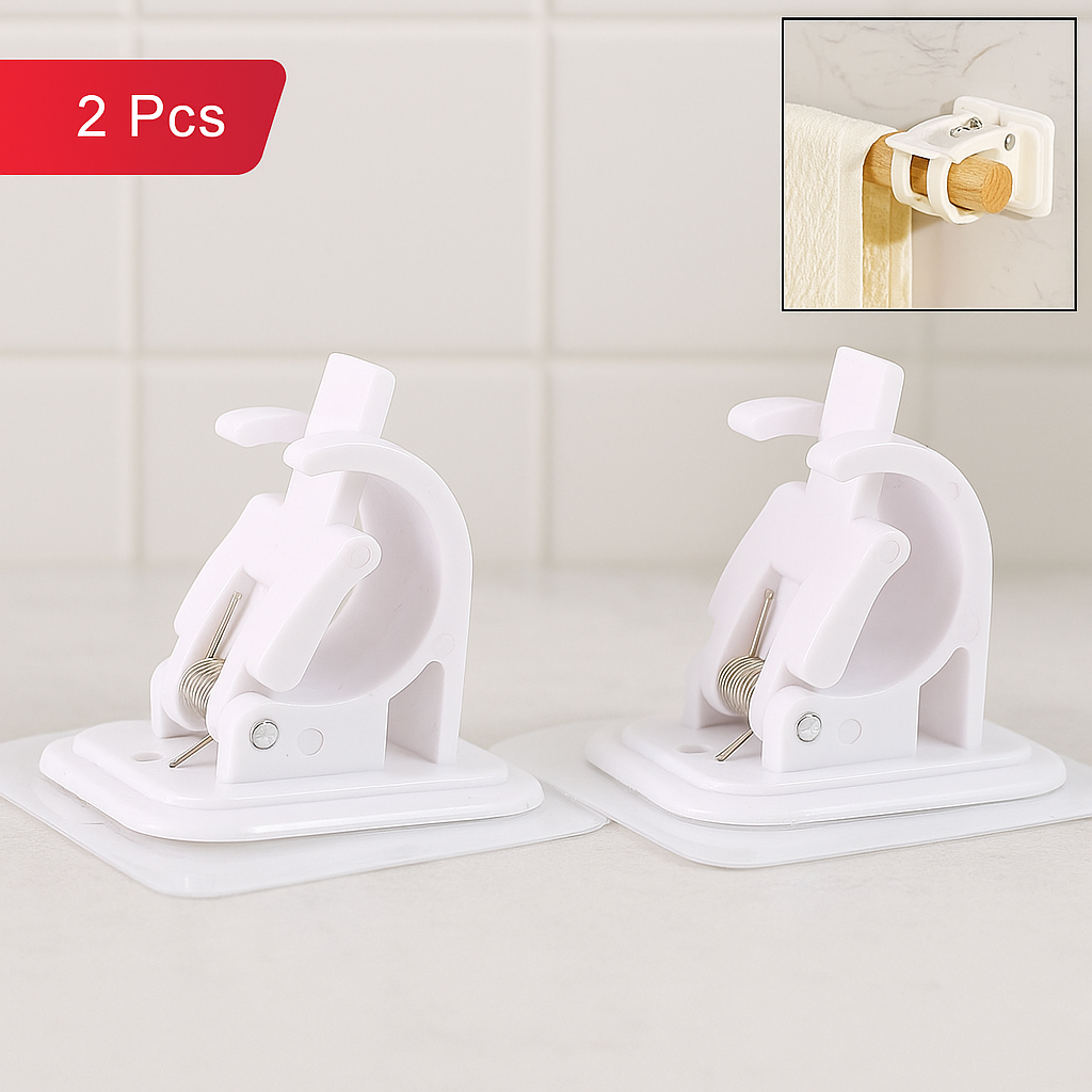Transparent self adhesive curtain rod hooks for easy mounting Main image