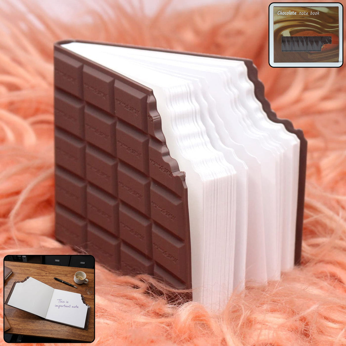 Chocolate-shaped notebook with creative design for kids and adults Main image
