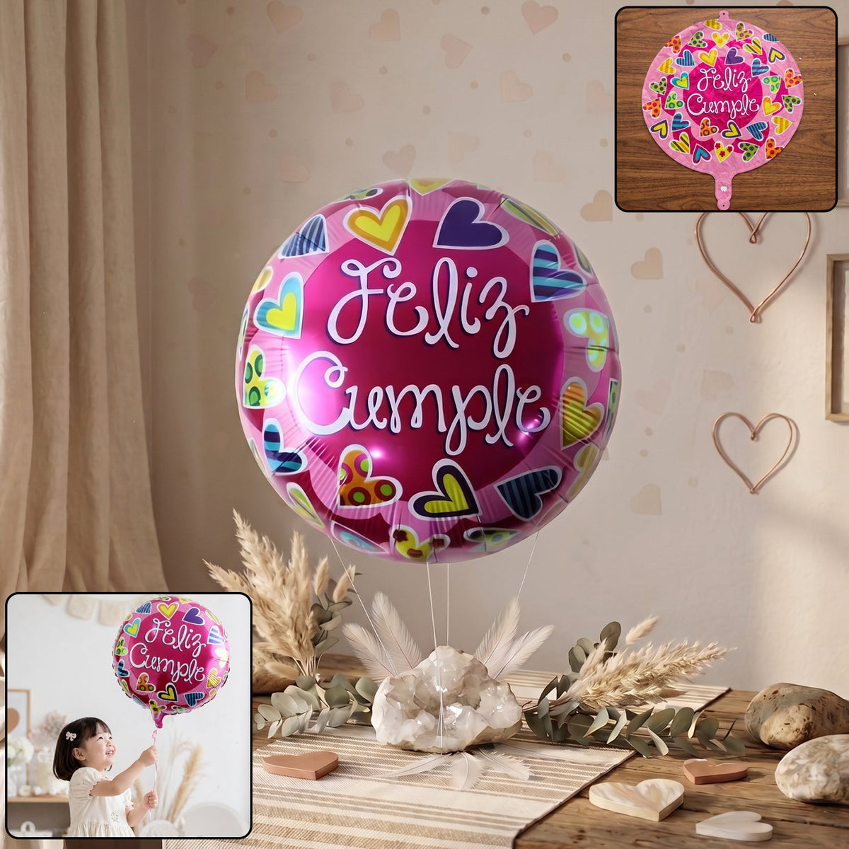 Decorative Feliz Cumple foil balloon for birthdays Main image