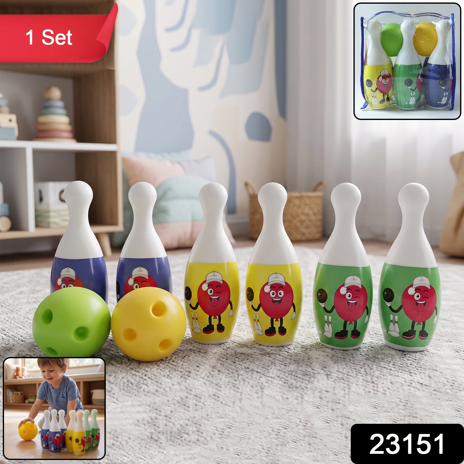 Kids Bowling Set – Develops Motor Skills & Coordination Secondary image