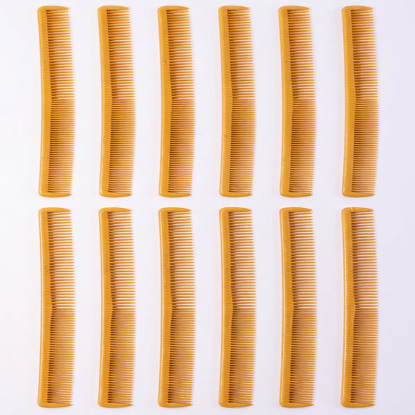 Multiple color plastic combs designed for everyday grooming and styling
