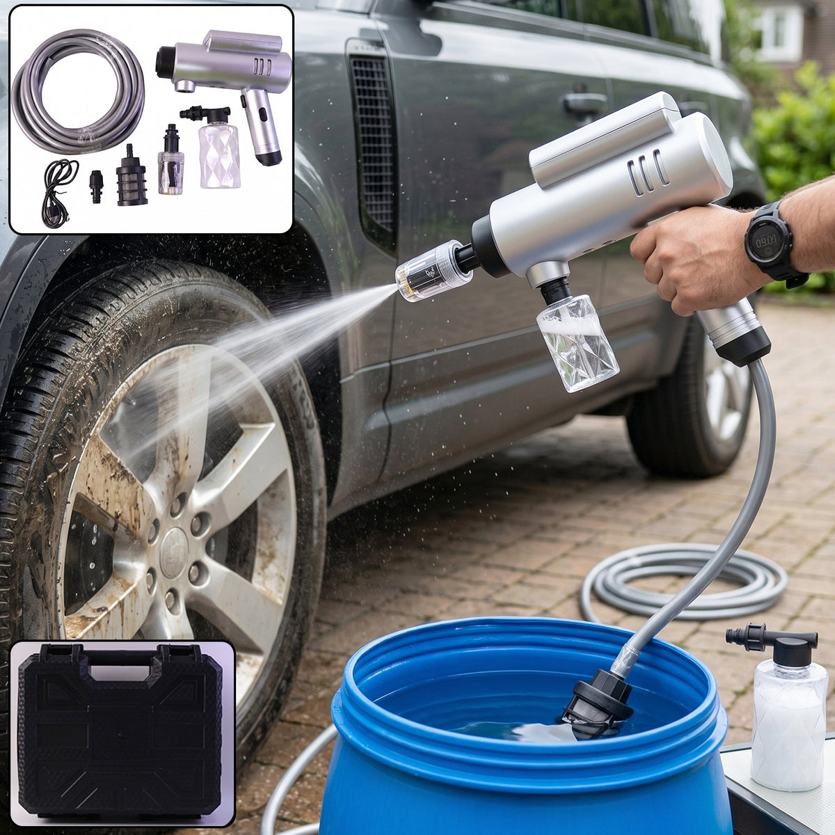 Cordless high pressure car washer gun kit Main image