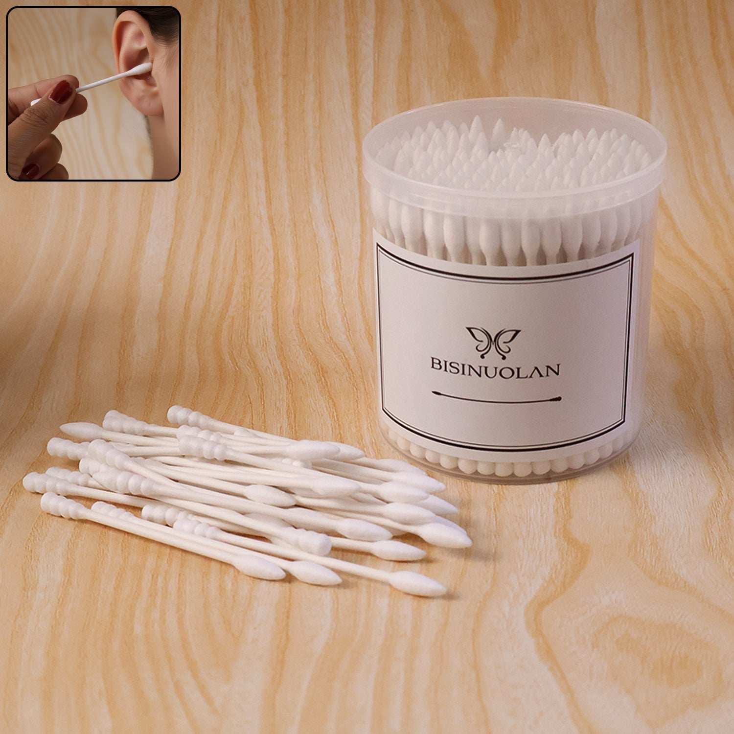 Cotton Ear Buds Set – 200 Soft Tips with Storage Jar Secondary image