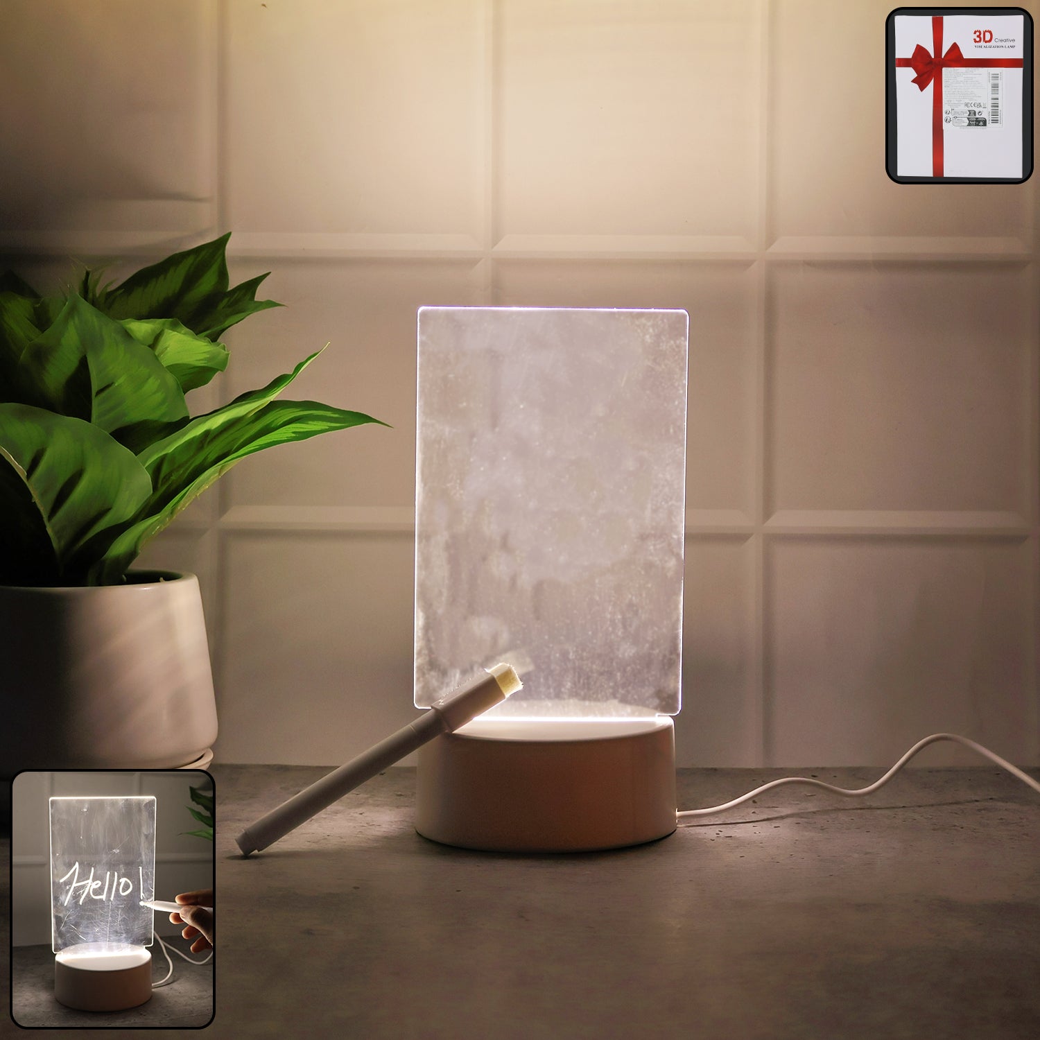 LED Acrylic Message Board Night Lamp – USB Powered Decorative Light Secondary image