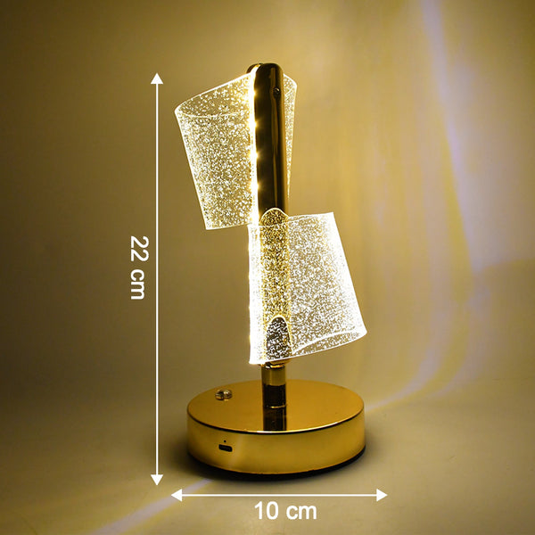 Crystal LED double shade lamp perfect for festive decor and elegant gifting