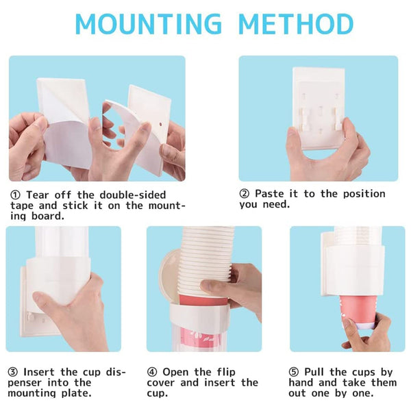 Automatic paper cup dispenser installed on water cooler