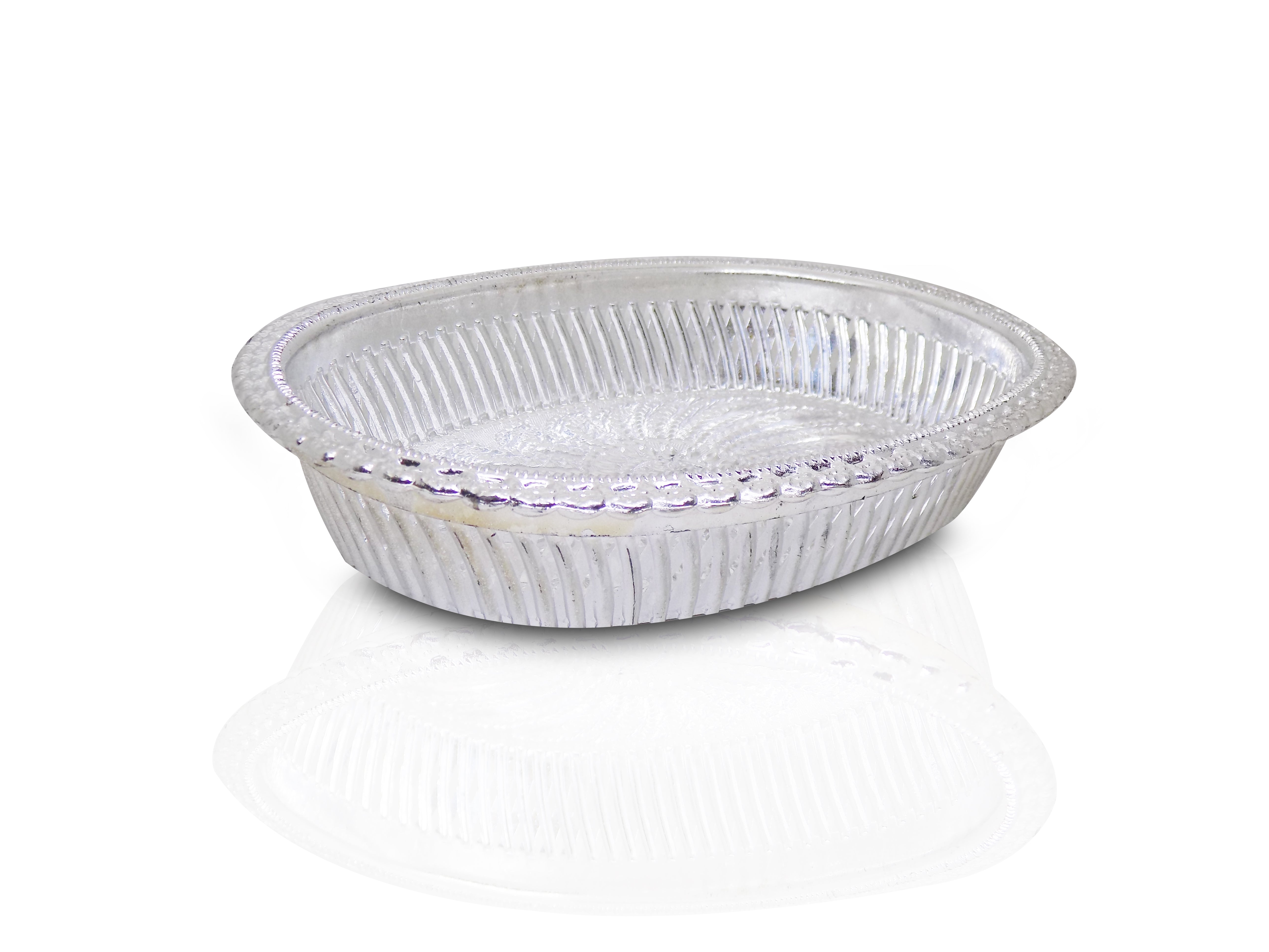 Silver Gift Tray – Royal Design Oval Decorative | Jiaqi Secondary image