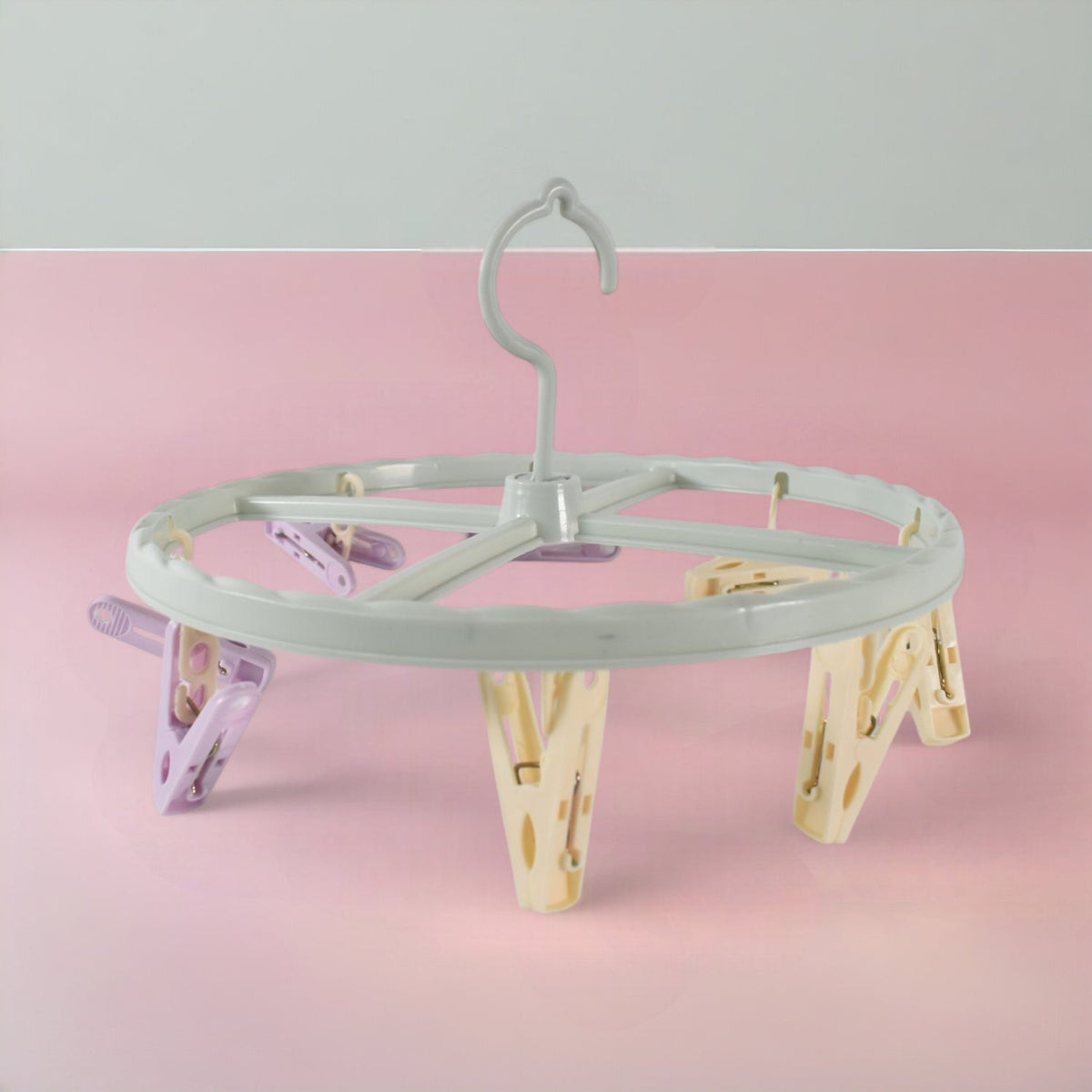 Clothespin rack laundry drying rack with 8 clips holding small clothes Main image