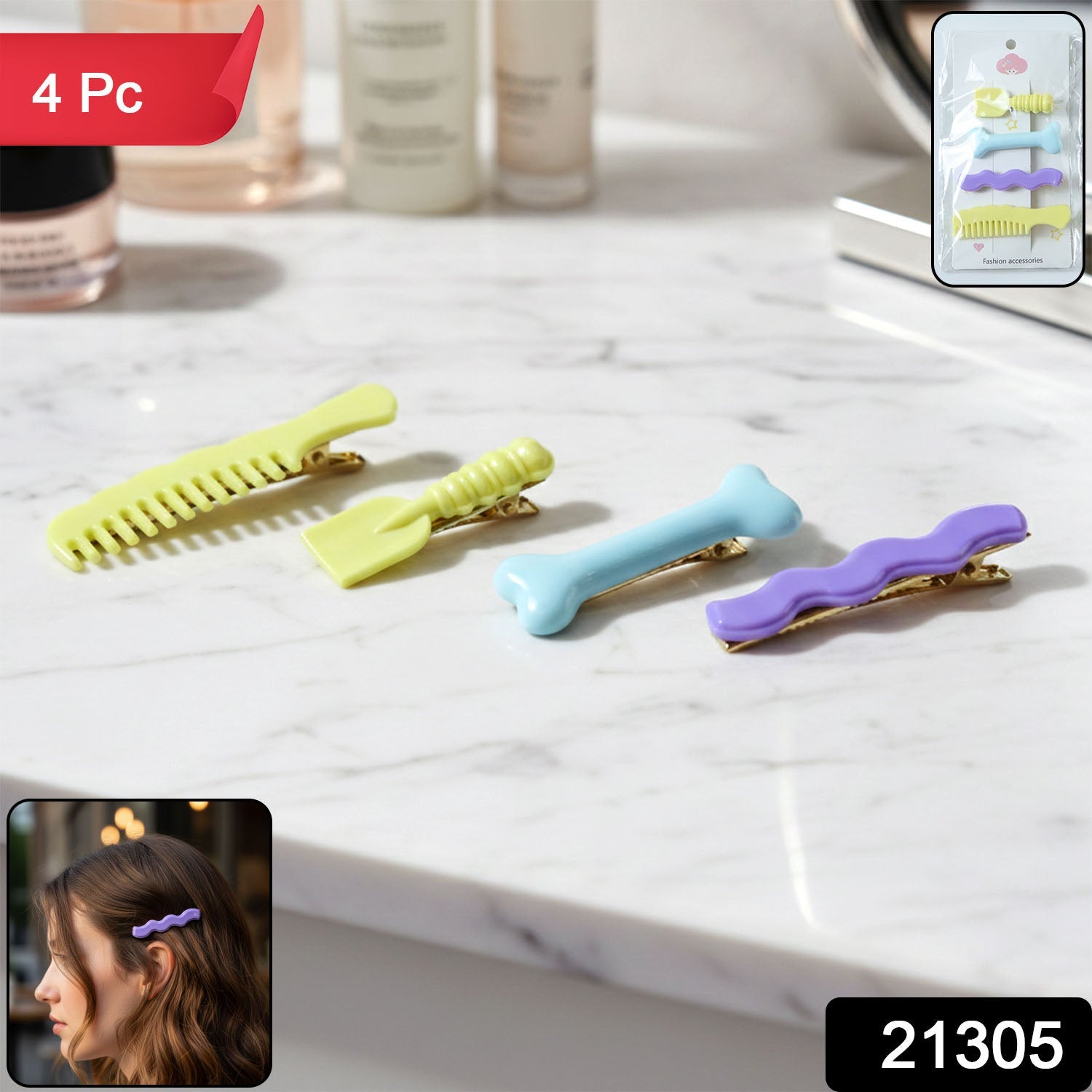 Alligator Hair Clips Set – Cute & Strong Grip Styling Pins (4 Pc) Secondary image