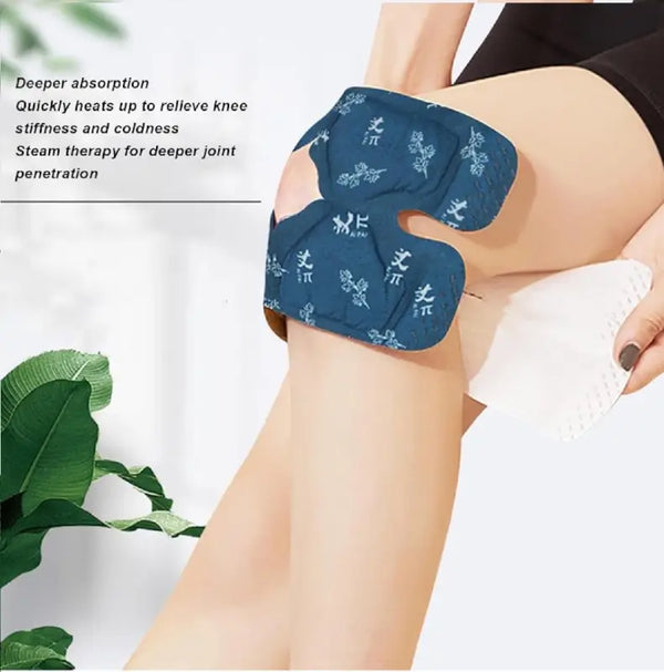 Hot Compress Self-heating Warming Patch Mugwort Warming Knee Patch Old Cold Leg Joint Pain Moxibustion Knee Warming Pain Relife Patch, Quick Heating Pain Relief Patches (Pack Of 1).