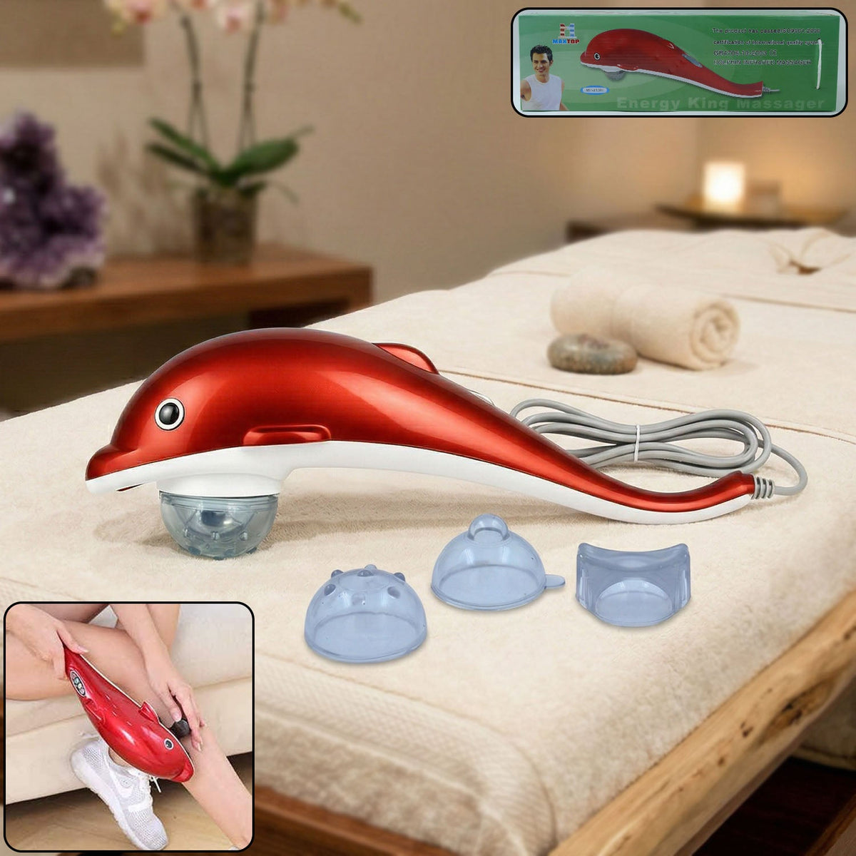 Dolphin Handheld Massager showing its ergonomic design for easy grip. Main image