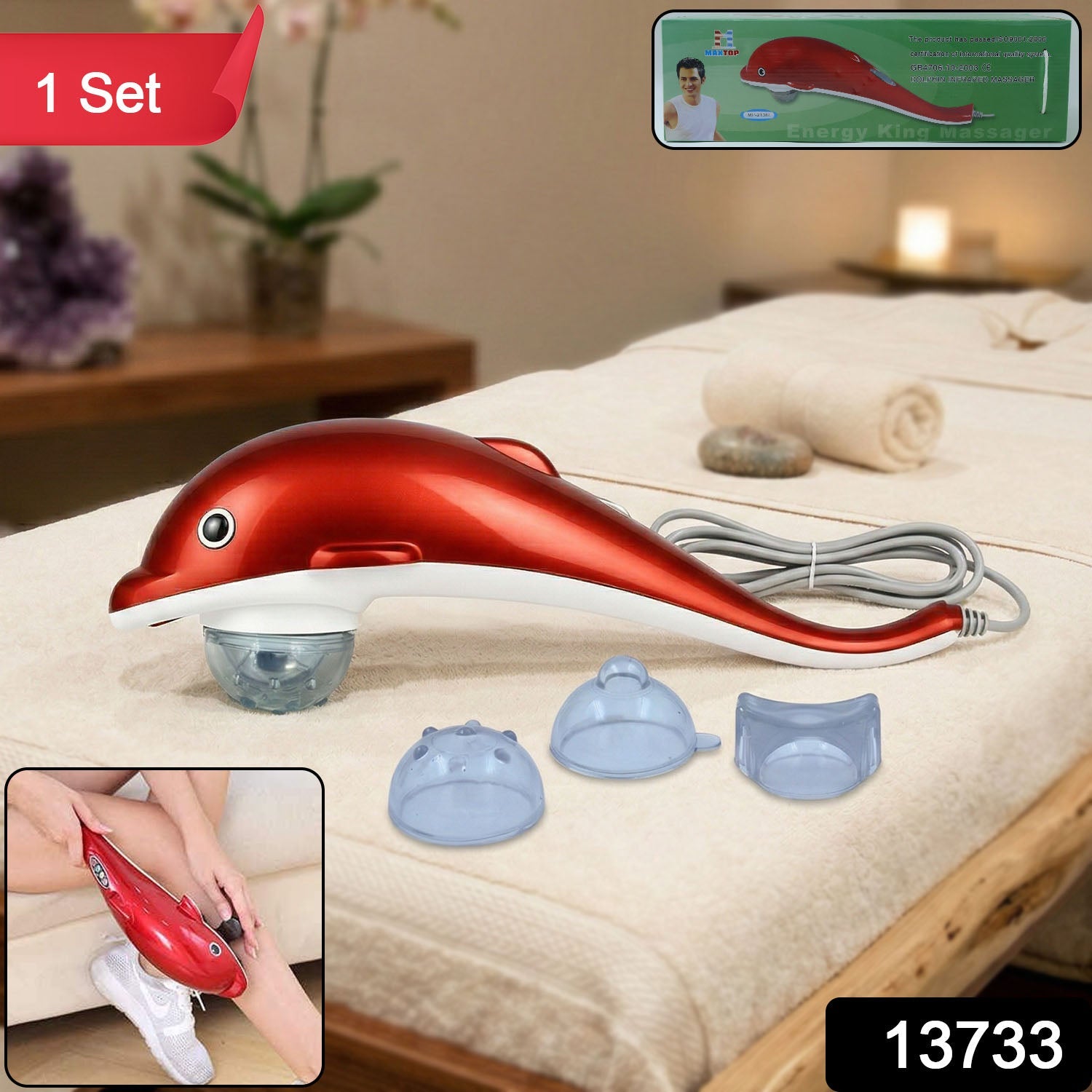 Dolphin Handheld Massager – Electric Pain & Stress Relief | Indo Glow Secondary image