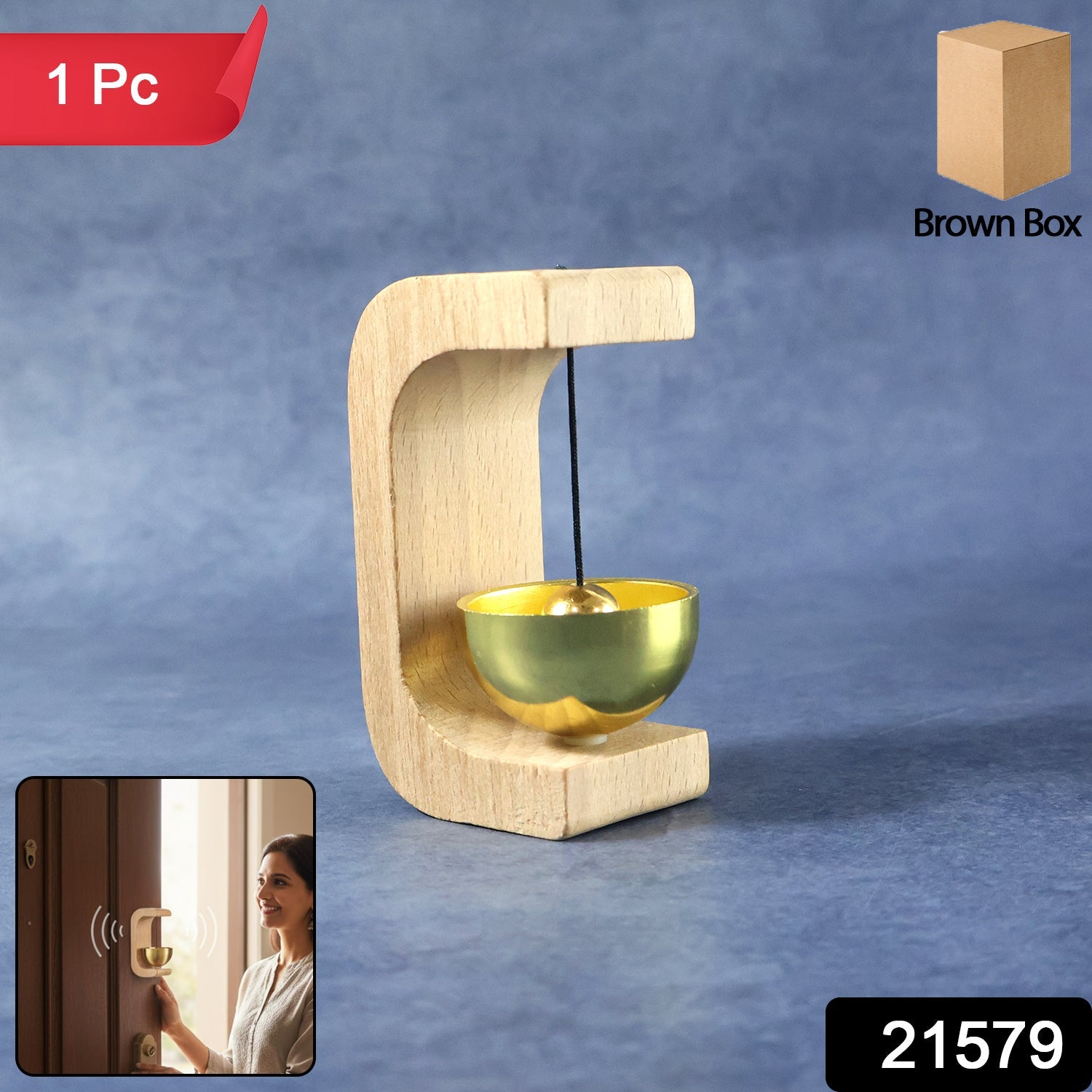 Zen Meditation Bell – Calming Sound with Wooden Stand Secondary image