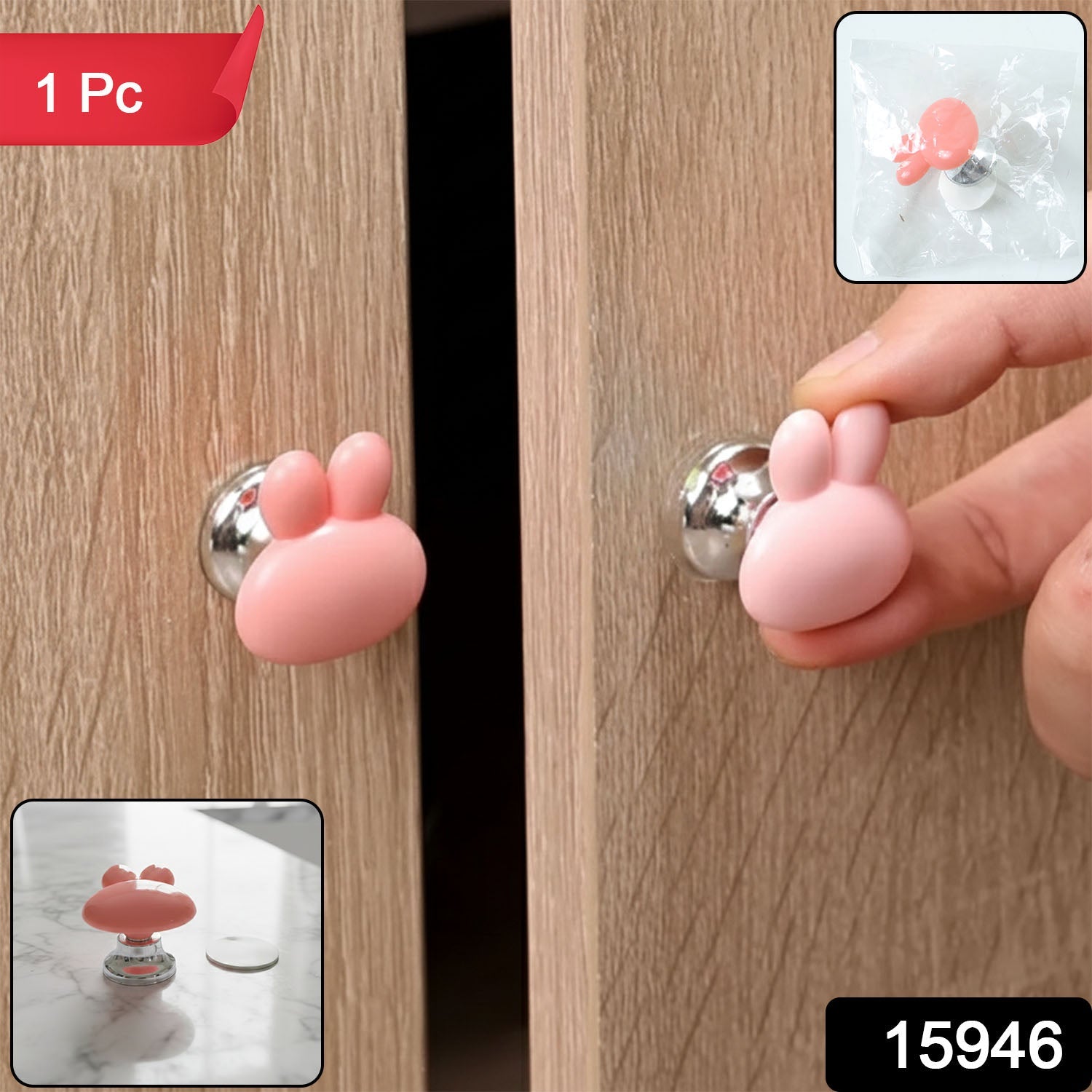 Bunny Ear Cabinet Knob – Cute Kids Furniture Handle Decor Secondary image
