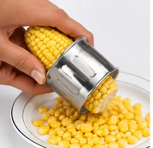 Smartclick Corn Cutter – Stainless Steel Corn Kernel Stripper with Hand Protector 2 pcs