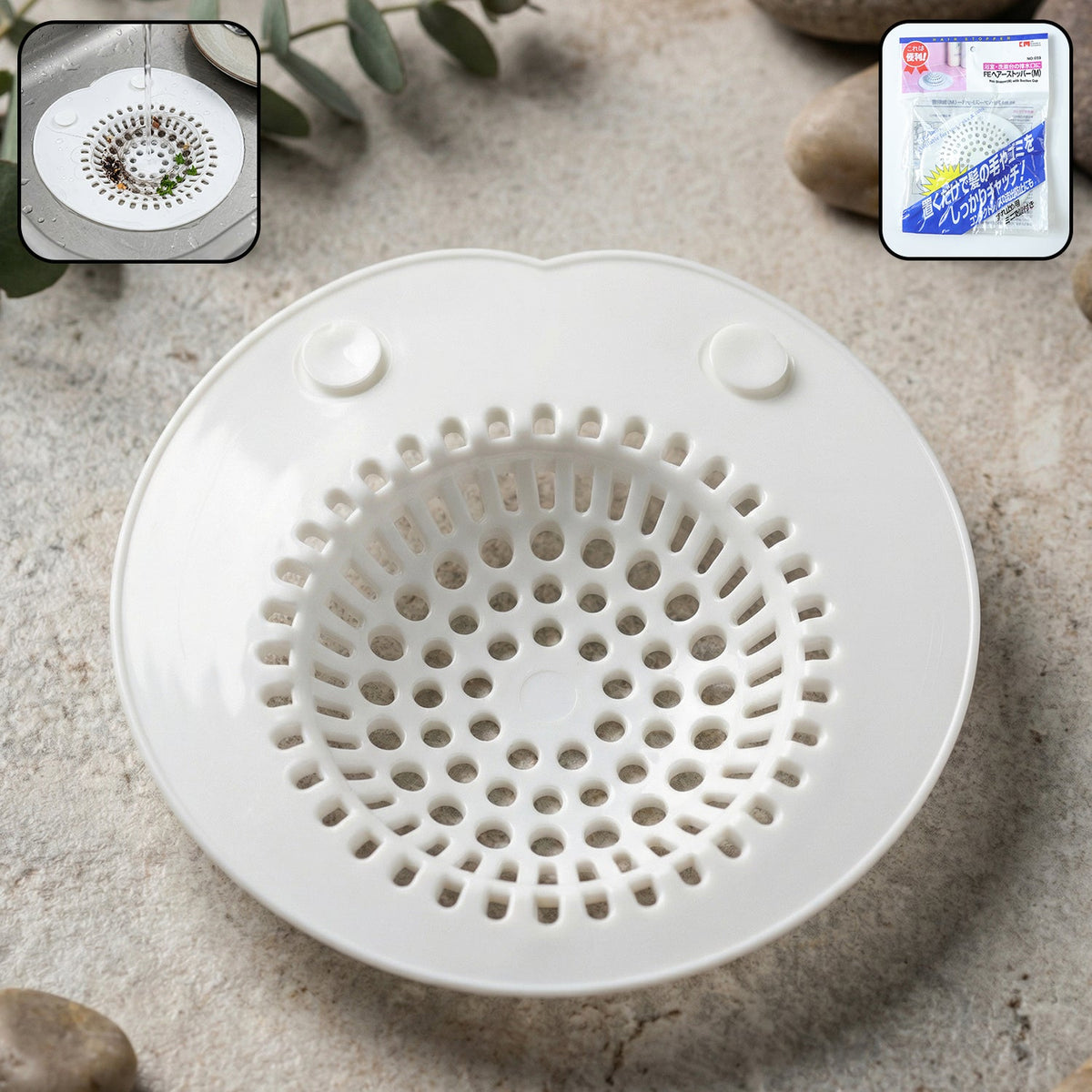 Silicone sink drain strainer in use in kitchen sink Main image