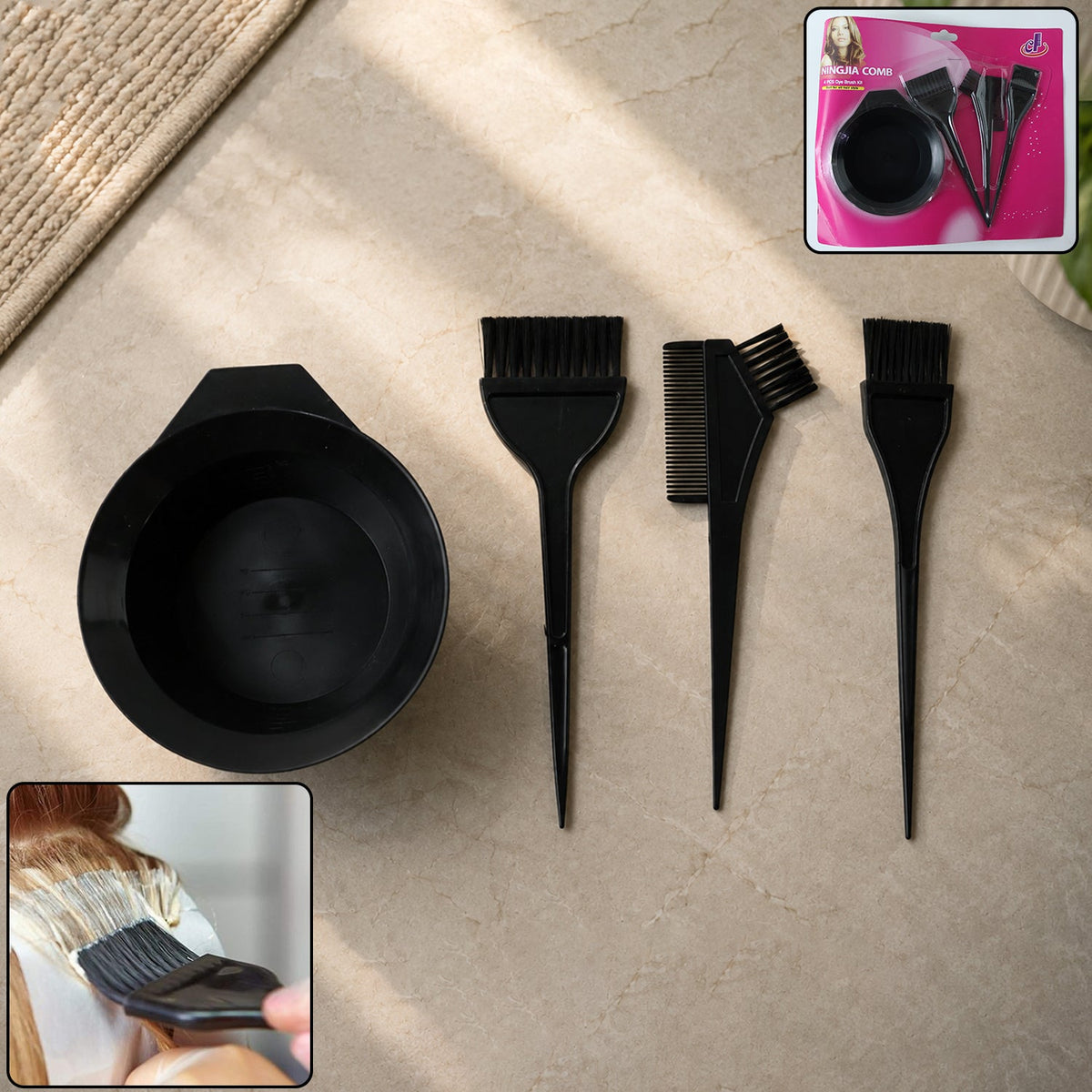 Professional hair coloring kit applicator set Main image