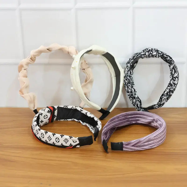 Ribbed Knot Pearl Hairband for Women – Soft Padded Headband for Everyday & Party Wear