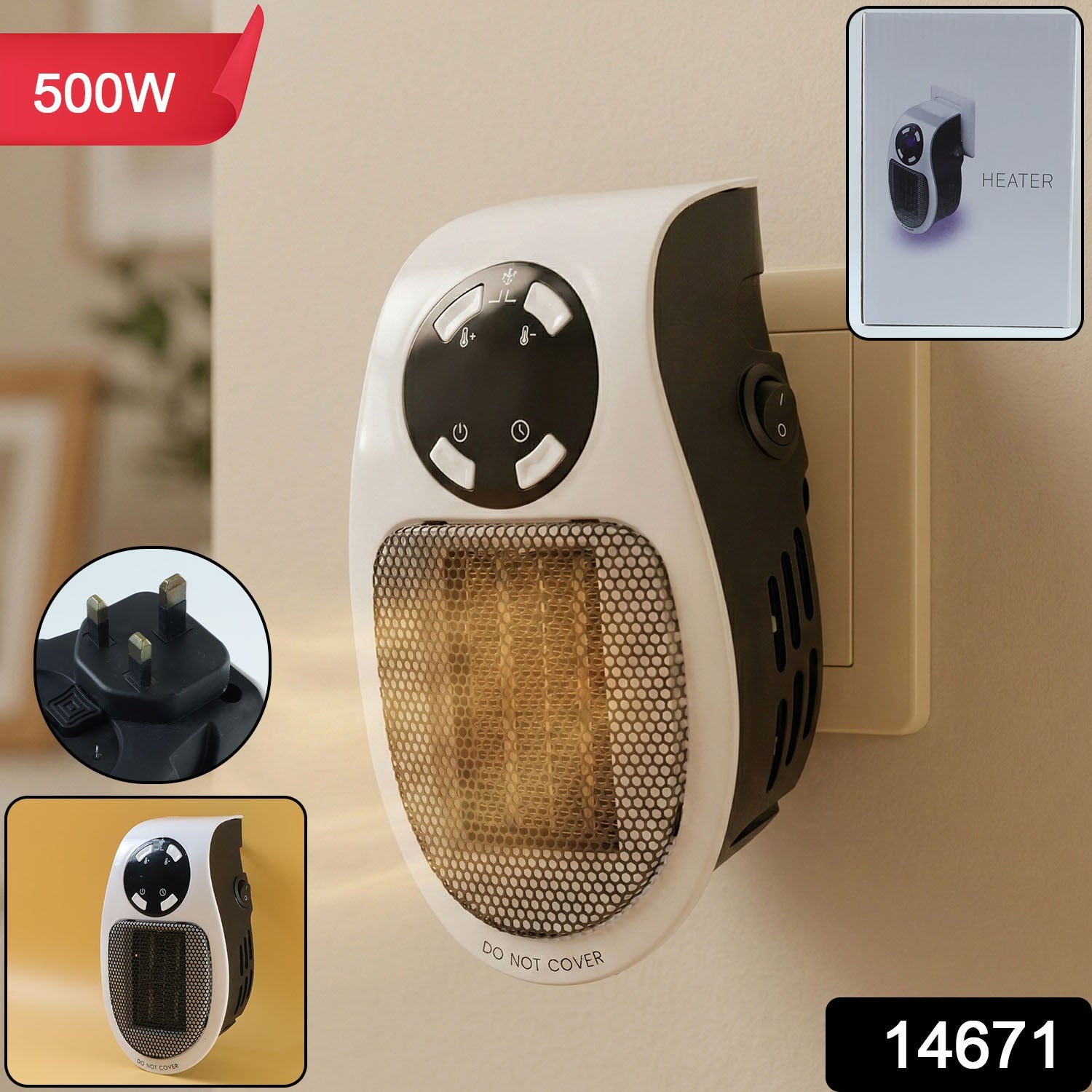 Portable Electric Room Heater – Compact 500W Space Heater for Small Indoor Spaces Secondary image