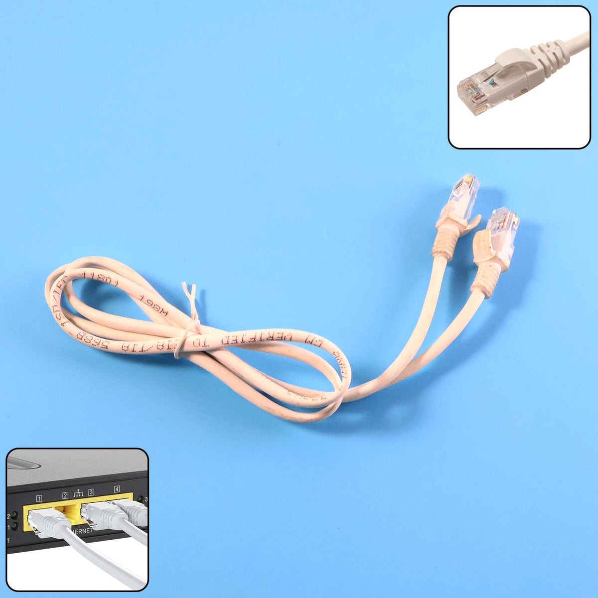 High-speed Ethernet LAN cable 1 meter with RJ45 connectors Main image