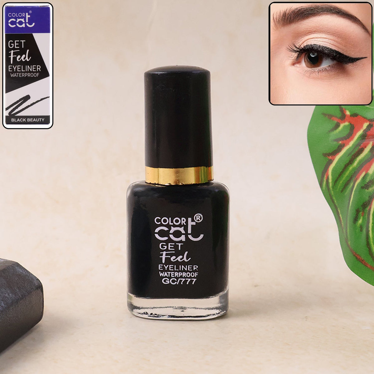 Waterproof eyeliner pen showcasing ultra black liquid for precise eye definition. Main image