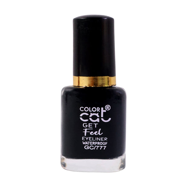 Black liquid eyeliner with smudge-proof formula perfect for bold eye looks.