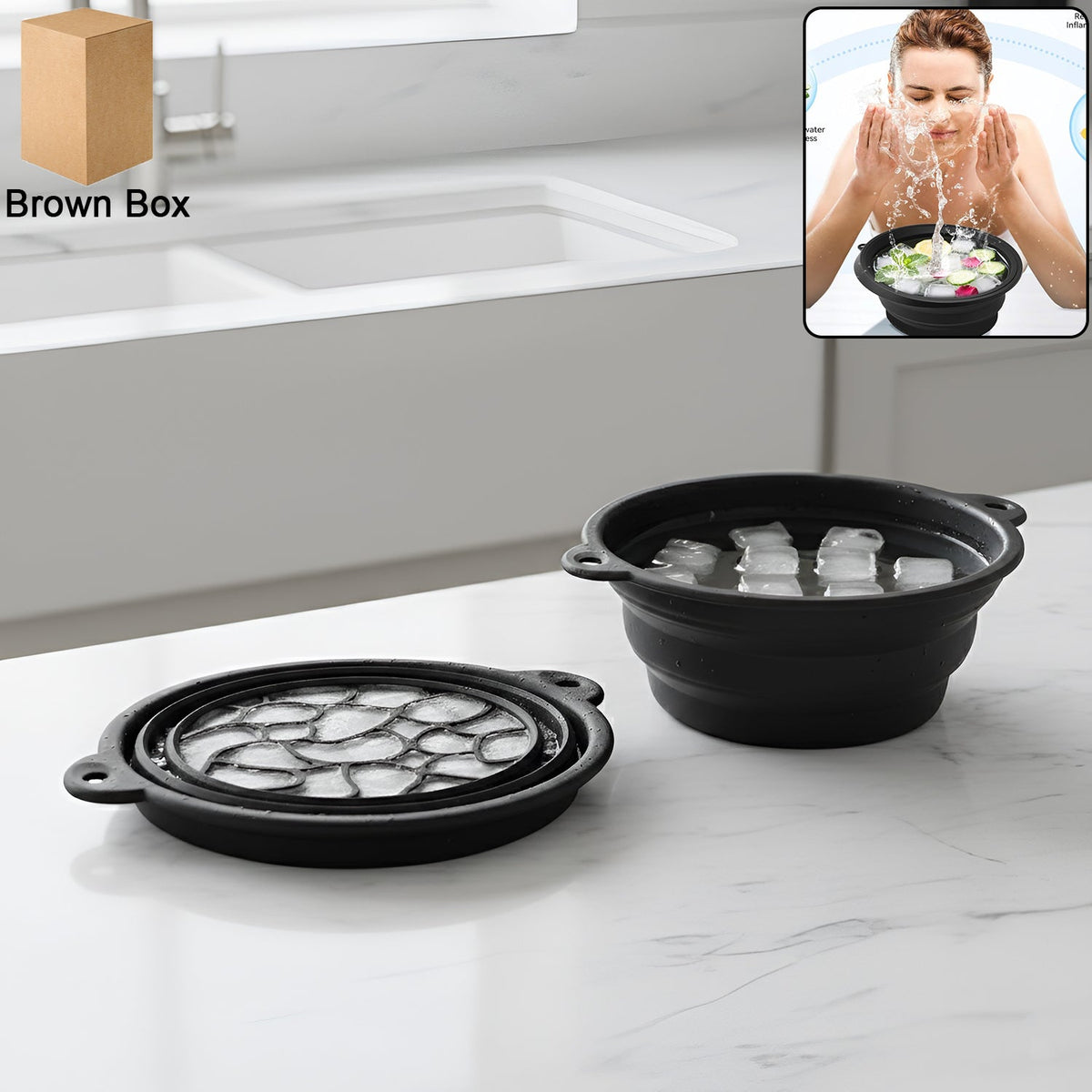 Portable foldable silicone ice facial bowl for skin care Main image