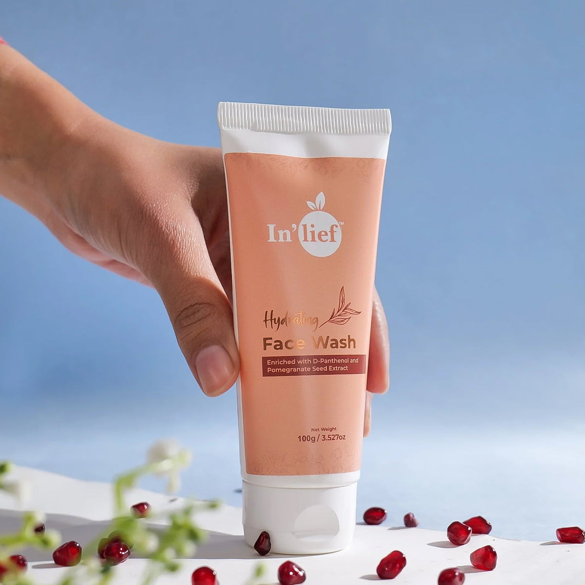 In'lief hydrating face wash 100 gm tube front view Main image