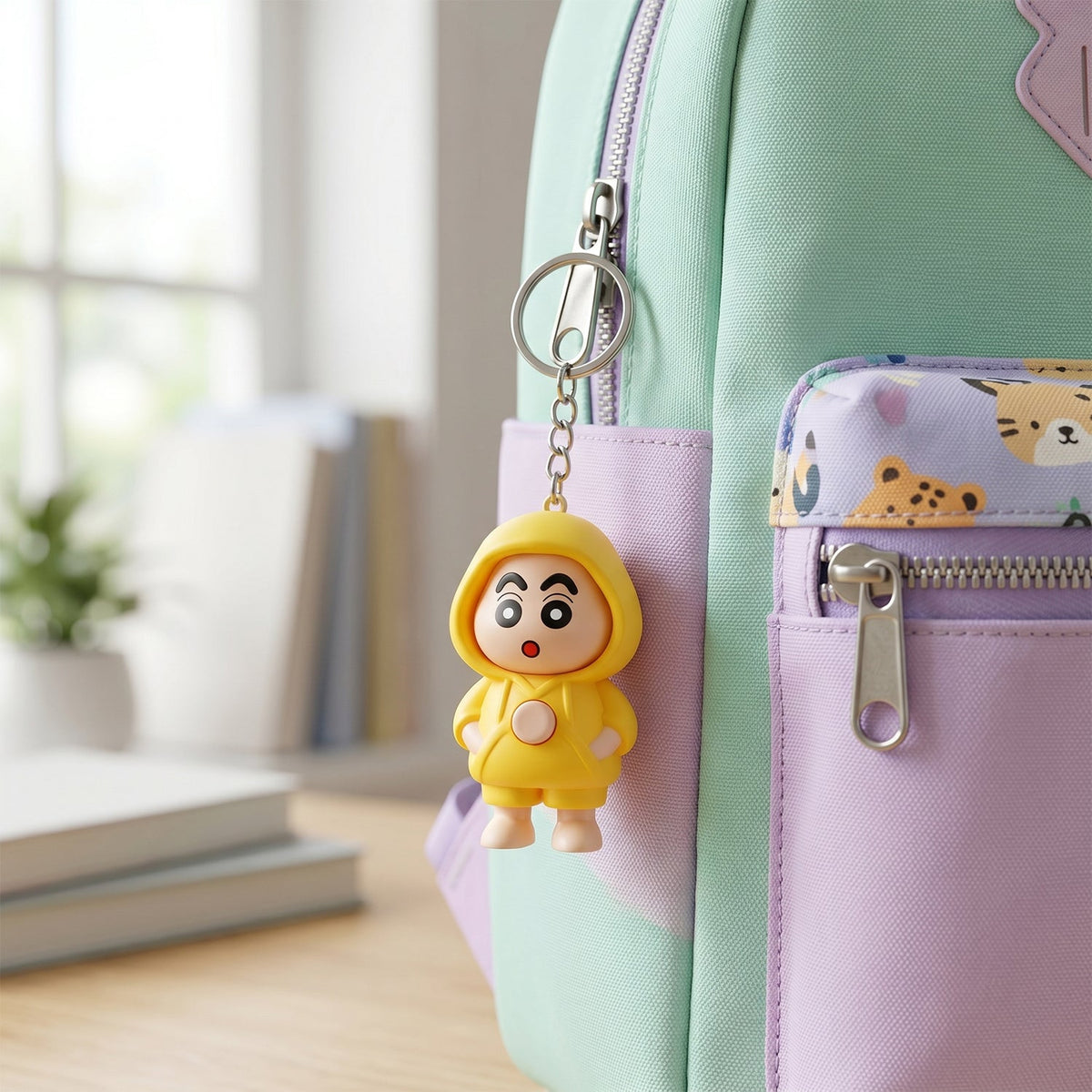 Mini cartoon face-changing doll keychain with multiple expressions Main image
