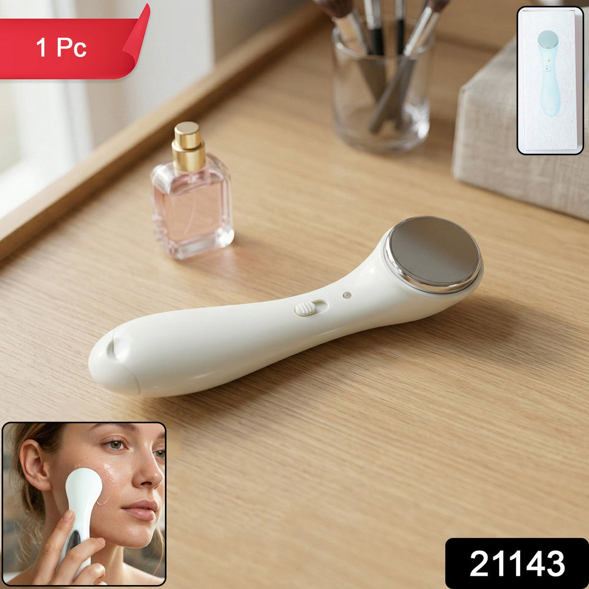 Portable handheld electric facial massager for skincare Main image