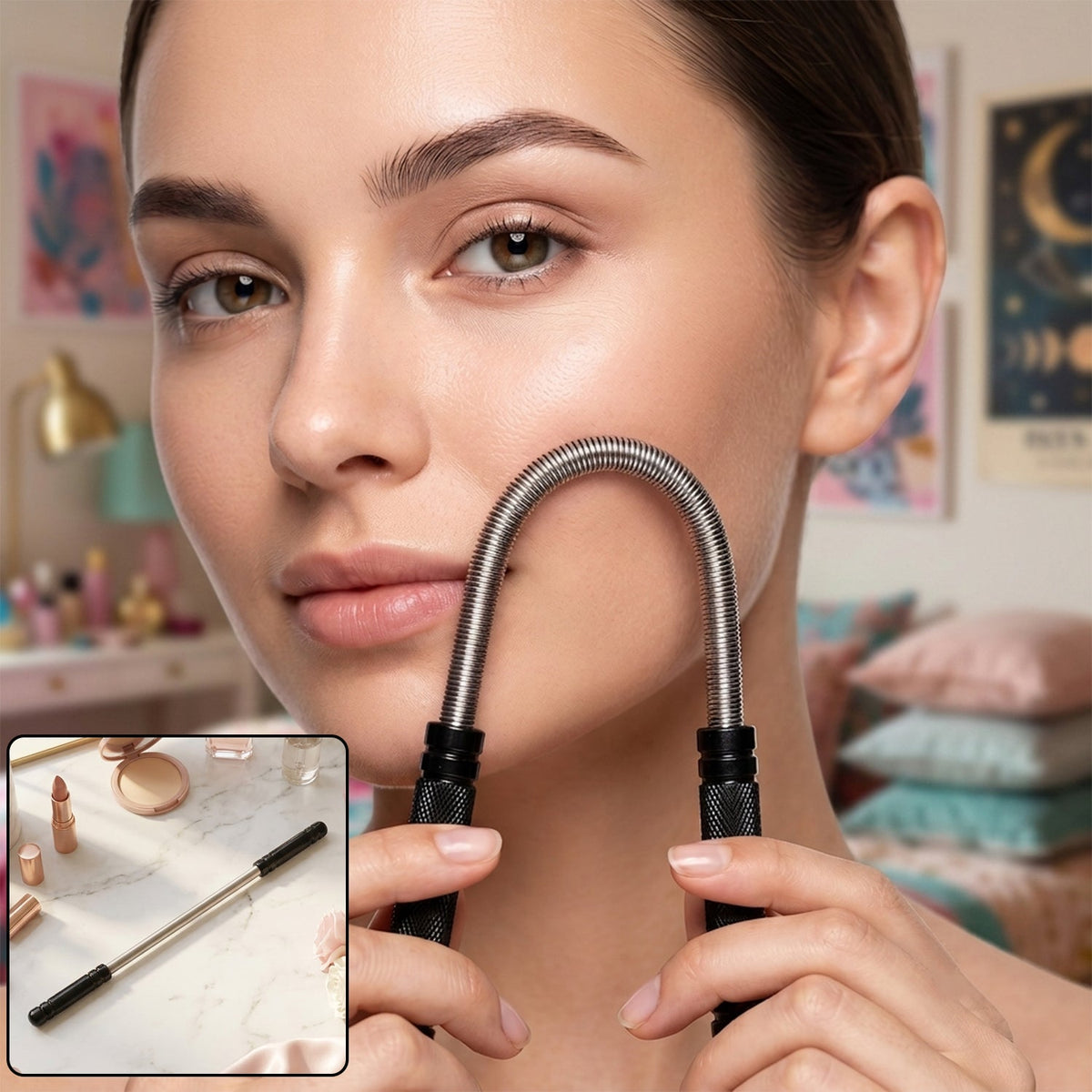 Facial Hair Remover Spring Tool – Gentle, Painless Epilator Main image