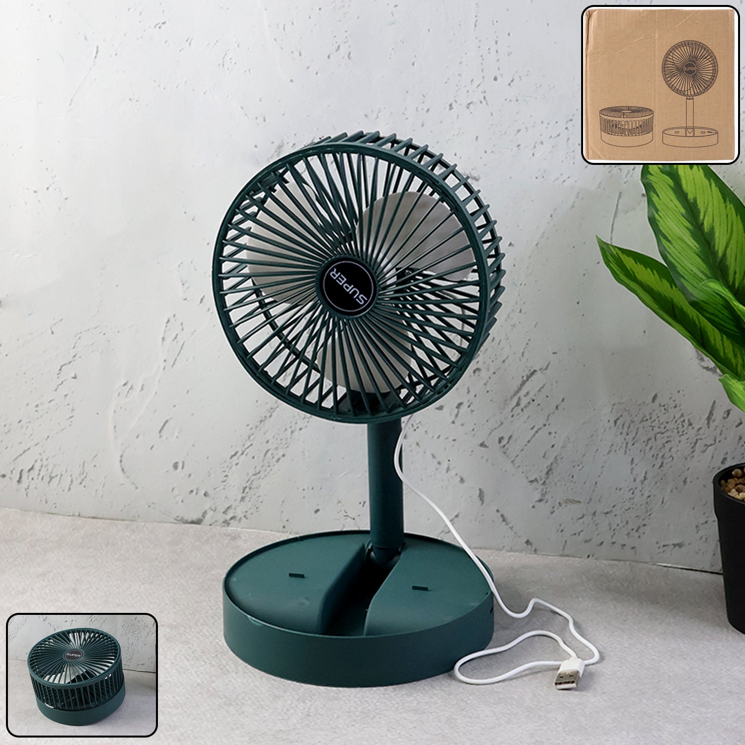Telescopic Foldable Mini USB Desk Fan – Adjustable & Quiet Cooling Secondary image